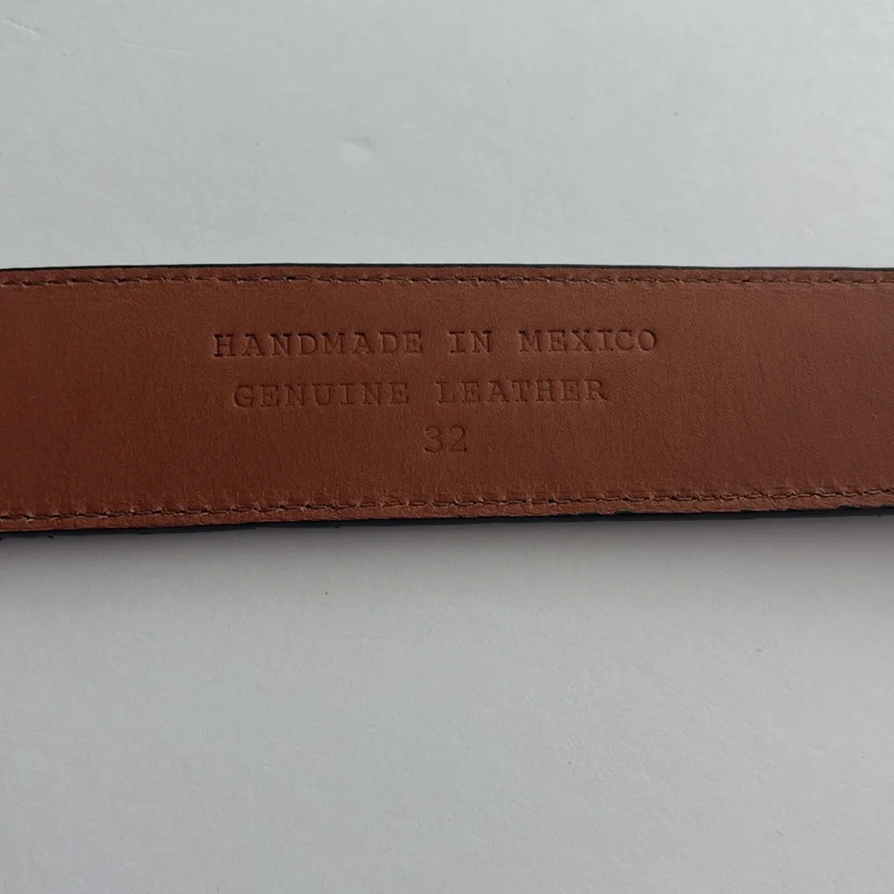 HEVIAS Men's Black Suede Genuine Leather 32 Belt